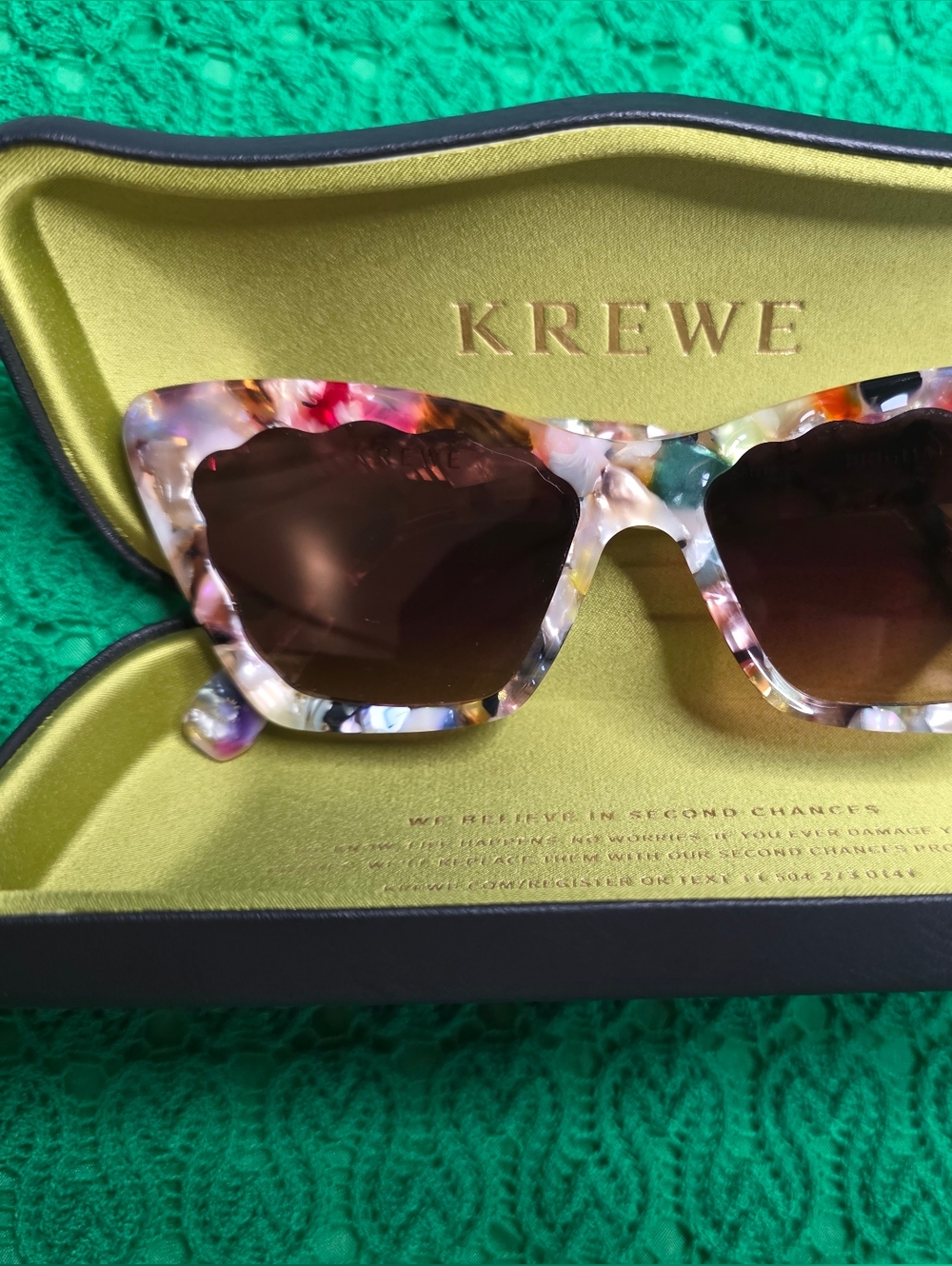 KREWE Multicolor Acetate Cat-Eye Sunglasses - Brown Lenses